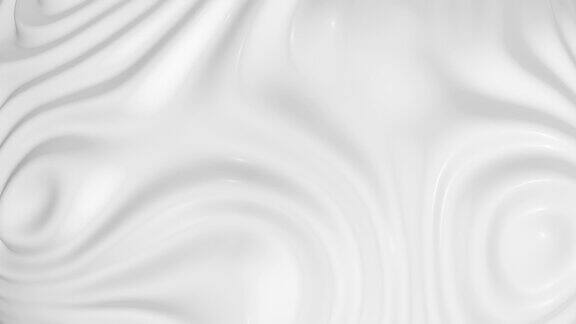 特写的白色液体或布在循环3D动画