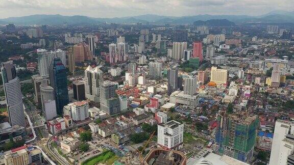 吉隆坡市景晴天空中全景4k马来西亚