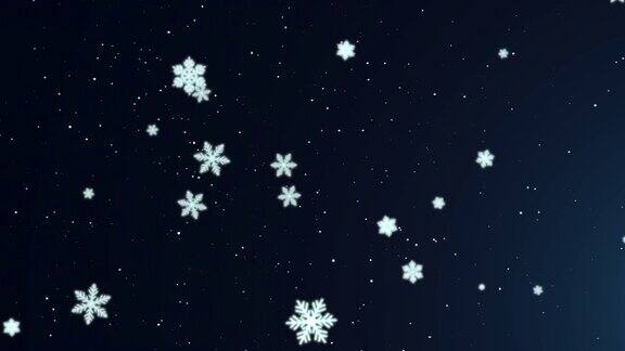 蓝天上的雪花和星星