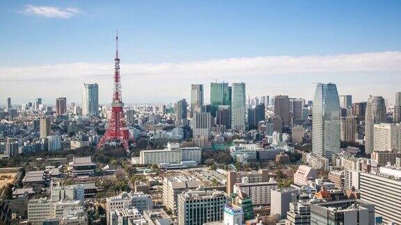 延时:东京塔城市景观日本