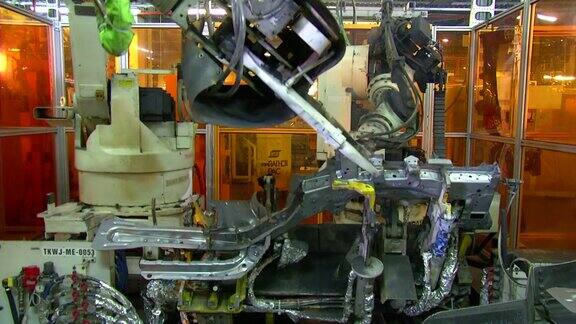 汽车工厂技术工厂中的机器人