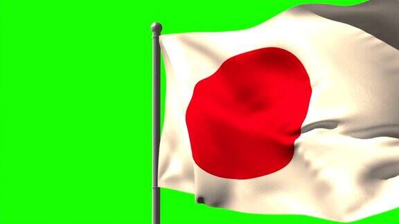 旗杆上飘扬的日本国旗