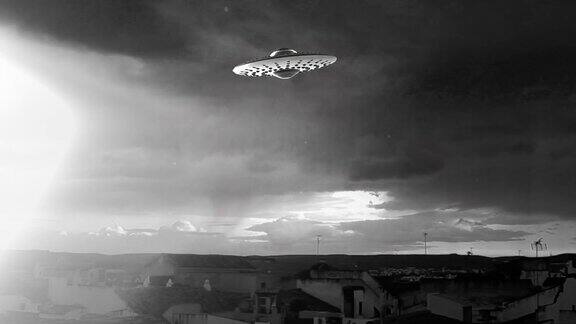 UFO在城市上空飞行