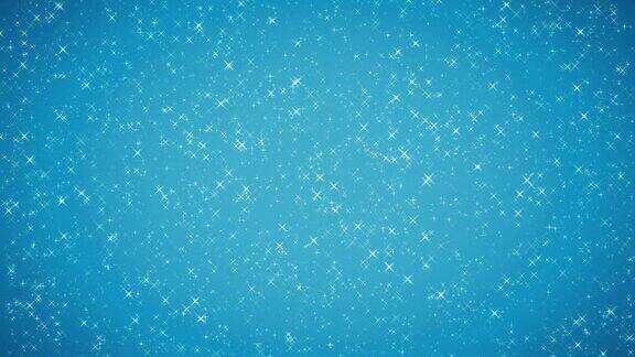 蓝色背景配上闪闪发光的星星