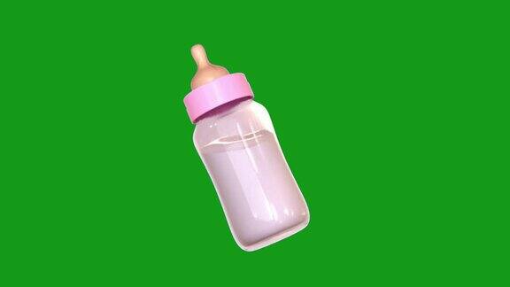 牛奶瓶绿色屏幕运动图形