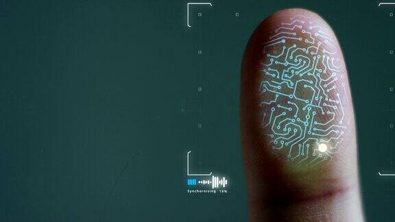 未来数字处理的生物指纹扫描仪