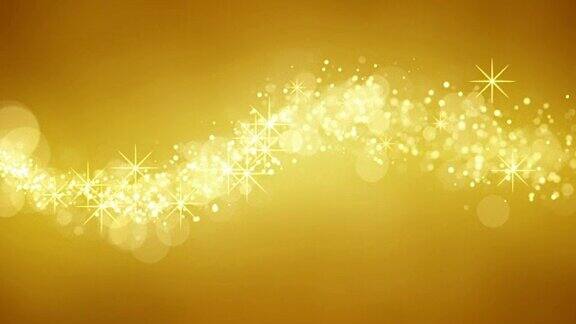 可循环的金色闪光粒子波
