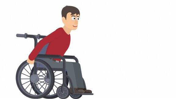 坐轮椅的人轮椅使用者的动画卡通