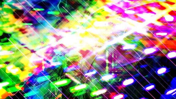 明亮的发光抽象彩虹纹理-4K无缝循环运动背景动画