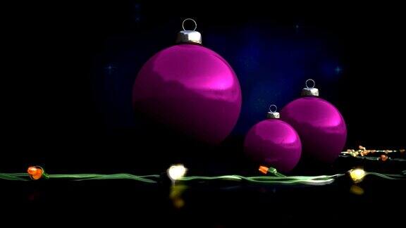圣诞彩灯和球3D可循环动画