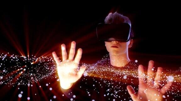 人类探索虚拟现实VR耳机宇宙尘埃
