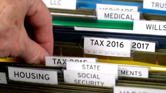家庭档案系统的税收组织在文件夹