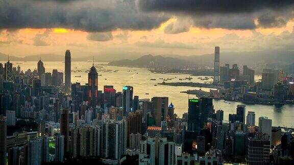 香港都市日落