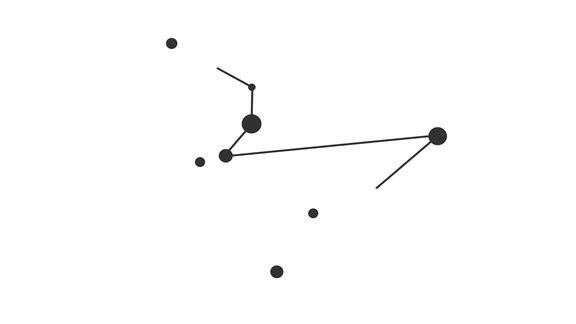 水蛇座星座夜空中的星星星座在线条艺术风格的黑白星团和星系水平构图4k视频质量
