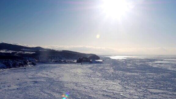 浮冰和鄂霍次克海(知床国家公园)北海道日本