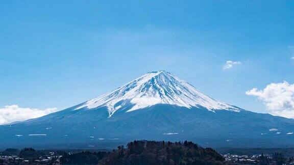 日本富士山的时间流逝用缩小技术拍摄