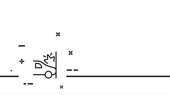 撞坏的汽车里意外失败注册商保险故障失事下降火灾碰撞交通规则单线画动画运动设计动画技术的标志视频4k
