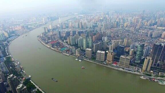 鸟瞰图外滩和上海上海中国