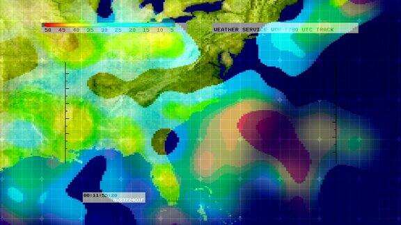 天气雷达数字卫星地图(美国中西部-东南部)