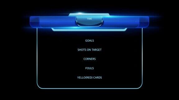 足球世界杯的动画蓝色统计模板