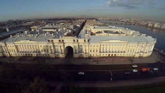 鸟瞰图参议院和议会圣彼得堡宪法法院4K