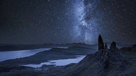 夜空中的银河苏格兰英国