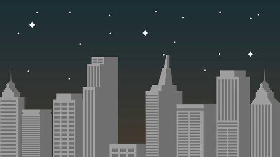 城市夜景高清动画