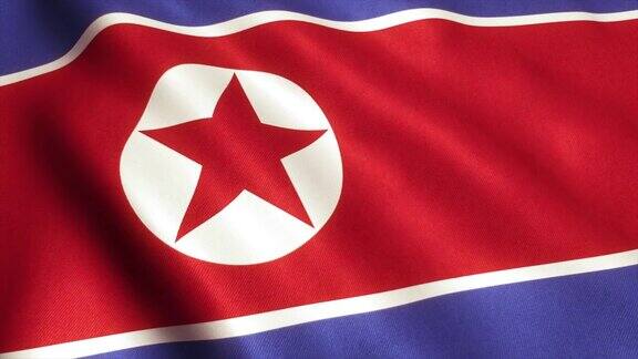 朝鲜国旗背景图-4K