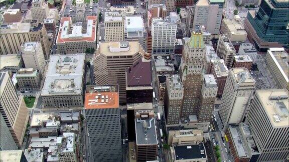 巴尔的摩市中心上空飞行-鸟瞰图-马里兰州巴尔的摩市美国