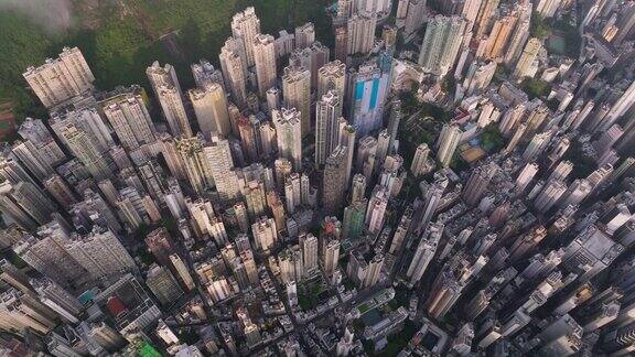 科技连通性概念的香港城市鸟瞰图