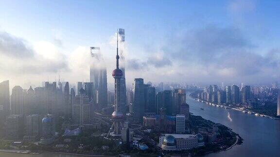 中国上海全景航拍图