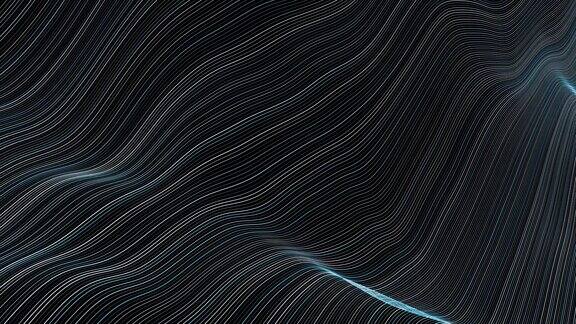 概念抽象的蓝色白色和黑色彩色波浪线图案运动背景