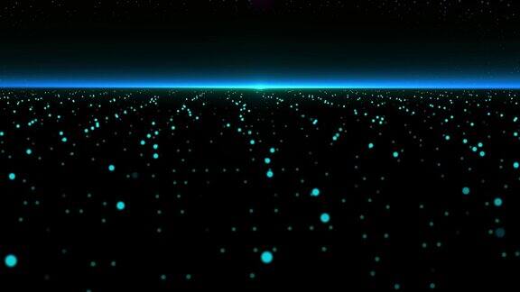 抽象技术光线与移动的点蓝色LED灯的蓝点数字背景动画抽象的背景斯多克的视频