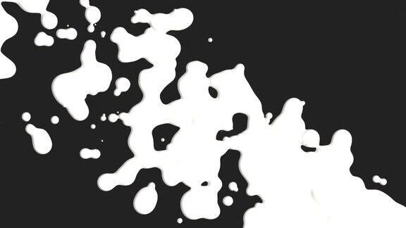 抽象的白色和黑色液体与飞溅点