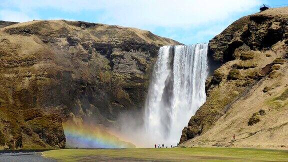 Skogafoss瀑布冰岛欧洲