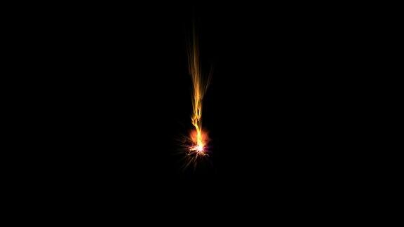 抽象的火焰脉动辉光元素从粒子和点爆炸动画多色点创造美丽的神奇形状叠加效果黑色背景动画