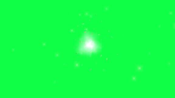 绿色屏幕上的太空爆炸