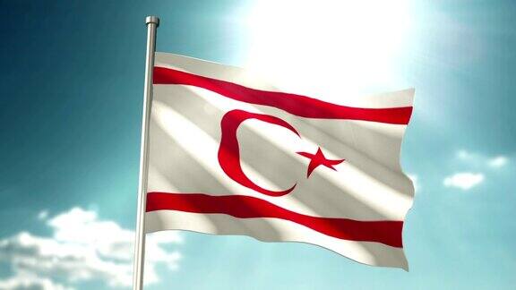 4K北塞浦路斯土耳其共和国国旗背景