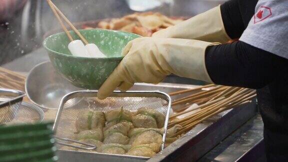 韩式鱼饼、菜汤、菜汤韩国街头小吃