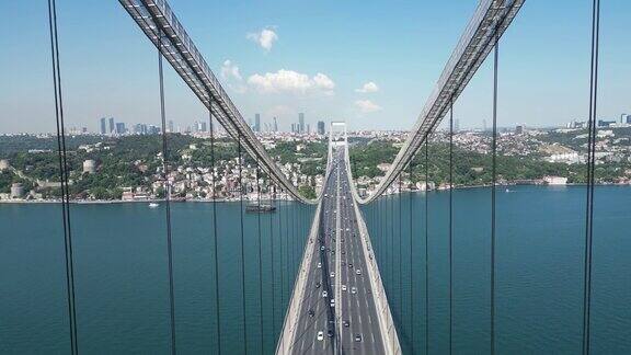 第二博斯普鲁斯海峡大桥或法提赫苏丹穆罕默德大桥鸟瞰图伊斯坦布尔