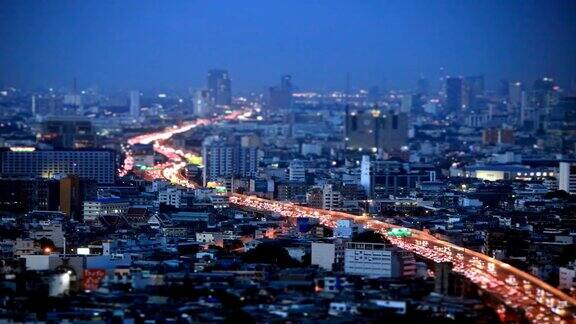 城市夜景交通流逝