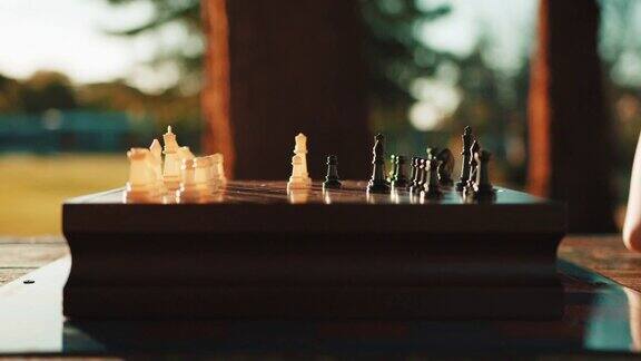 在公园里下棋
