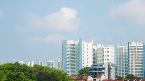 4K时间推移:新加坡的建筑和天空