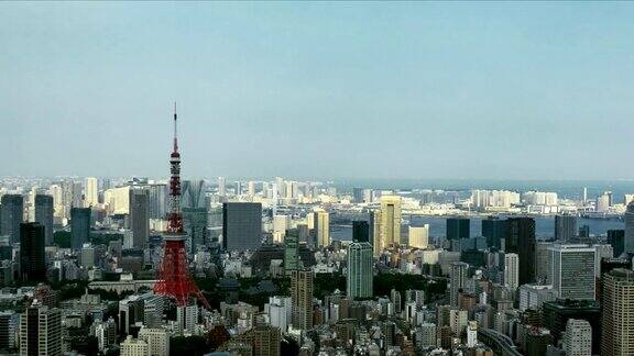 时间流逝-东京的高架视图放大