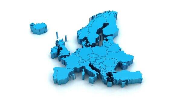 欧洲地图动画