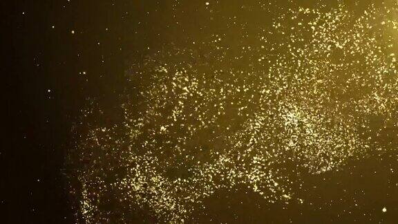 金粉颗粒在空气中慢动作地飞舞慢慢地徘徊尘粒的背景