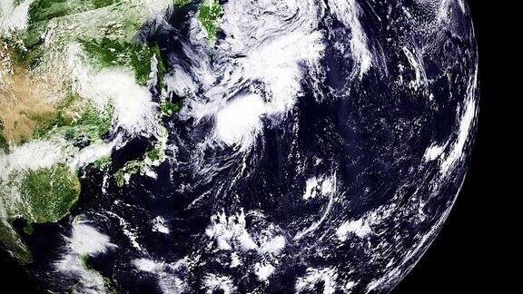 日本国家从太空或卫星-3d动画