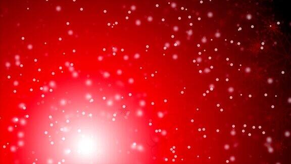 红色雪花飘落圣诞冬季视频动画