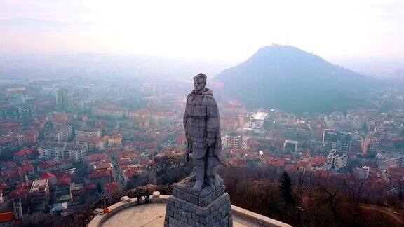 阿廖沙纪念碑鸟瞰图普罗夫迪夫-保加利亚