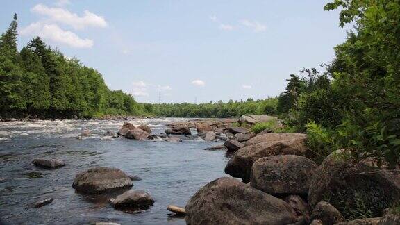 加拿大魁北克的夏季流动河